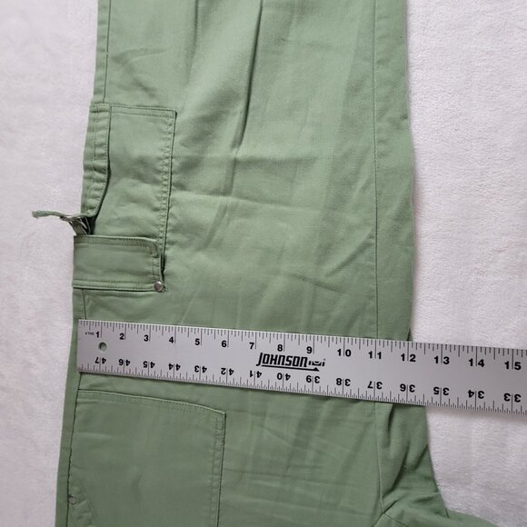 Cabi Womens Mid-Rise Cargo Pants Size 10 Green Wide Leg Stretch Casual #274 - Picture 8 of 8